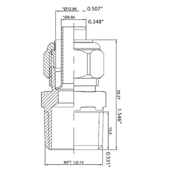 1/2 in. OD Compression x 1/2 in. MIP Brass Adapter Fitting