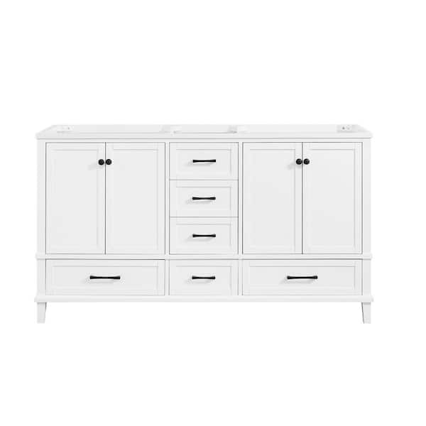 Home Decorators Collection Merryfield 60 In W X 21 1 2 D Bathroom Vanity Cabinet Only White 19112 V60 Wt The Depot - Home Depot Bathroom Vanity Cabinet Only