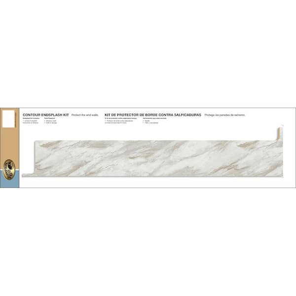 Hampton Bay Drama Marble Endsplash Kit for Countertop with Eased Edge and Loose Backsplash