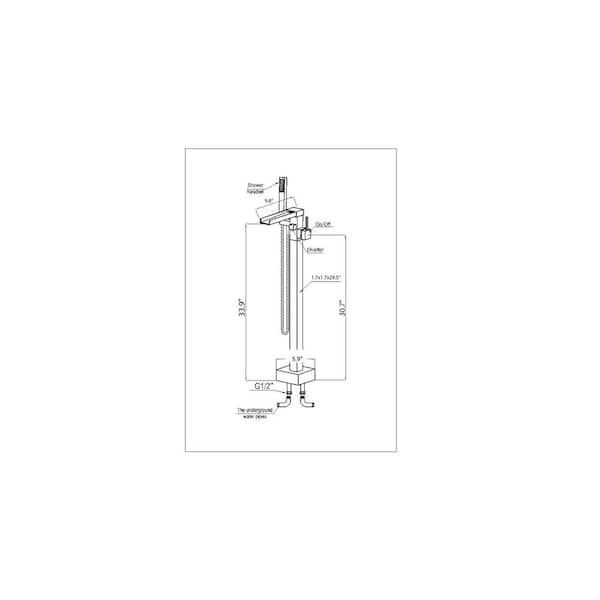 Union 2-Handle Claw Foot Tub Faucet with Hand Shower in Matte Black
