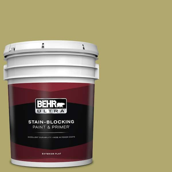 BEHR ULTRA 5 gal. #PPU9-05 Natchez Moss Flat Exterior Paint & Primer