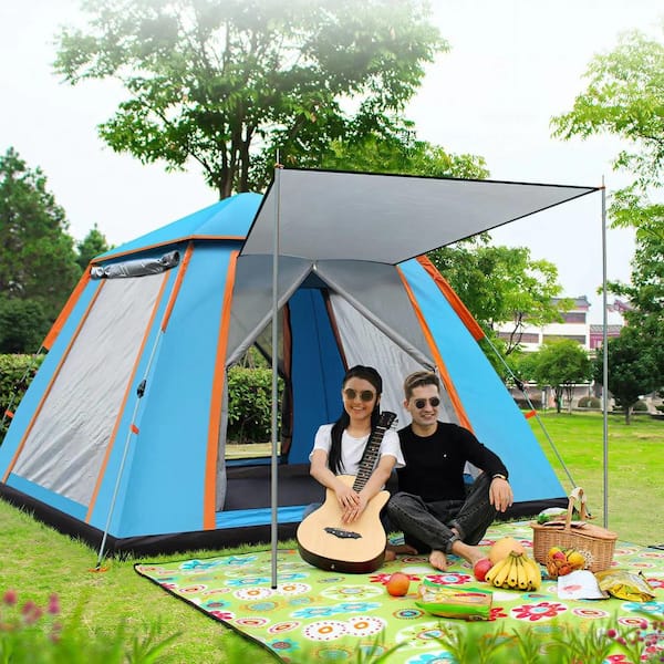 AOPSPS 8 ft. x 8 ft. + Blue + Polyester Fabric Foldable Outdoor
