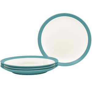 Colorwave Turquoise 11 in. (Turquoise) Stoneware Curve Dinner Plates, (Set of 4)