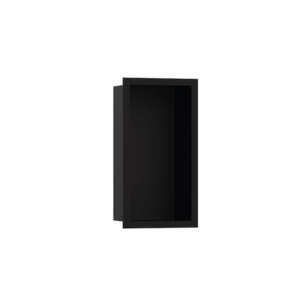 Hansgrohe XtraStoris Individual 9 in. W x 15 in. H x 4 in. D Stainless Steel Shower Niche in Matte Black
