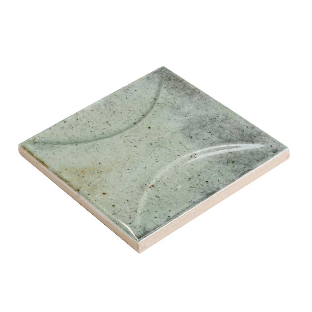 Antiek 3.94 in. x 3.94 in. Glossy Ceramic Square Deco Wall Tile (6.68 sq. ft./case) (60-pack)
