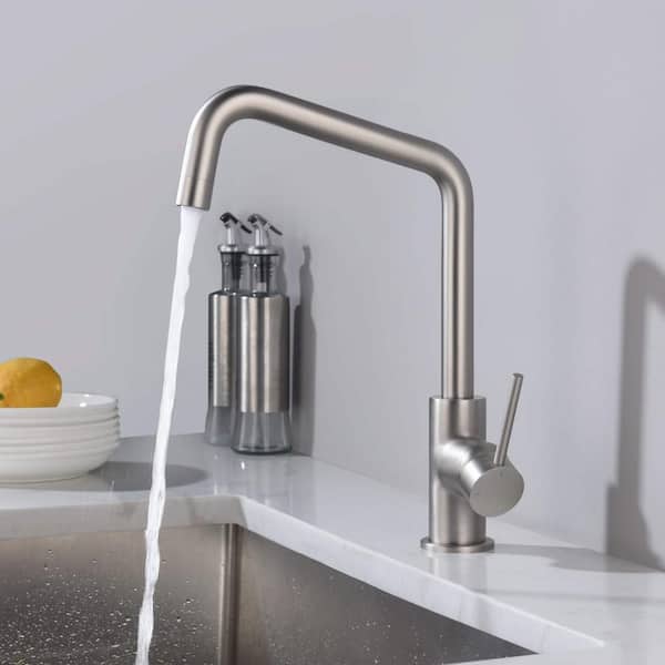 13.25 in. H 1.8 GPM Pull Down Sprayer Kitchen Faucet with 360° Spout Swivel, Soap Dispenser in Brushed Nickel