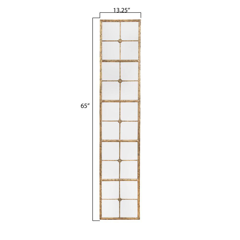 65" Gold Rectangular Metal Framed Wall Mirror