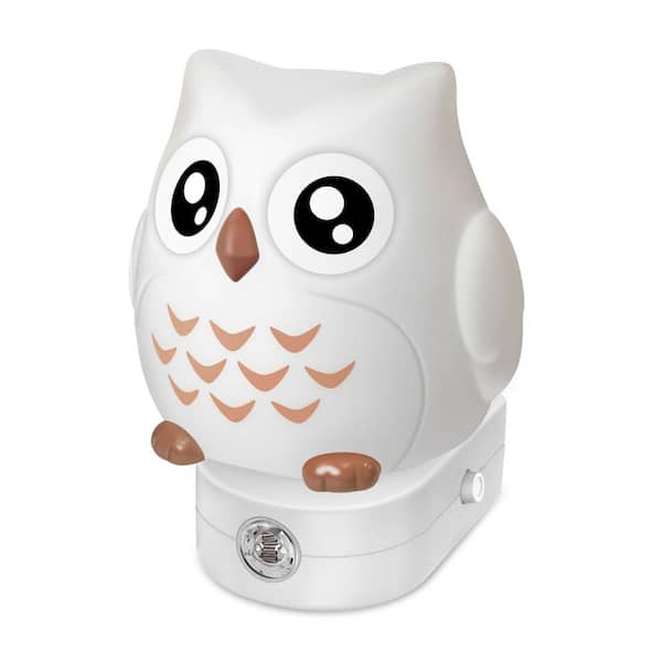 LED Owl Night Light Plug-In for Kids, 3D Wall Light, 8-Color Changing + 3000K White, Dusk to Dawn Sensor, 3 Modes