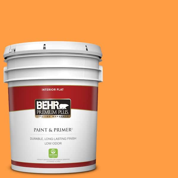 BEHR PREMIUM PLUS 5 gal. #P240-6 Exotic Blossom Flat Low Odor Interior Paint & Primer