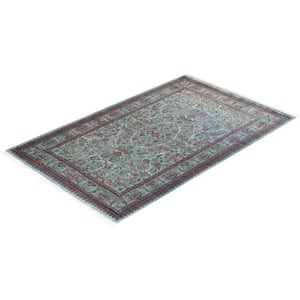 Blue 4 ft. 1 in. x 6 ft. 7 in. Fine Vibrance One-of-a-Kind Hand-Knotted Area Rug