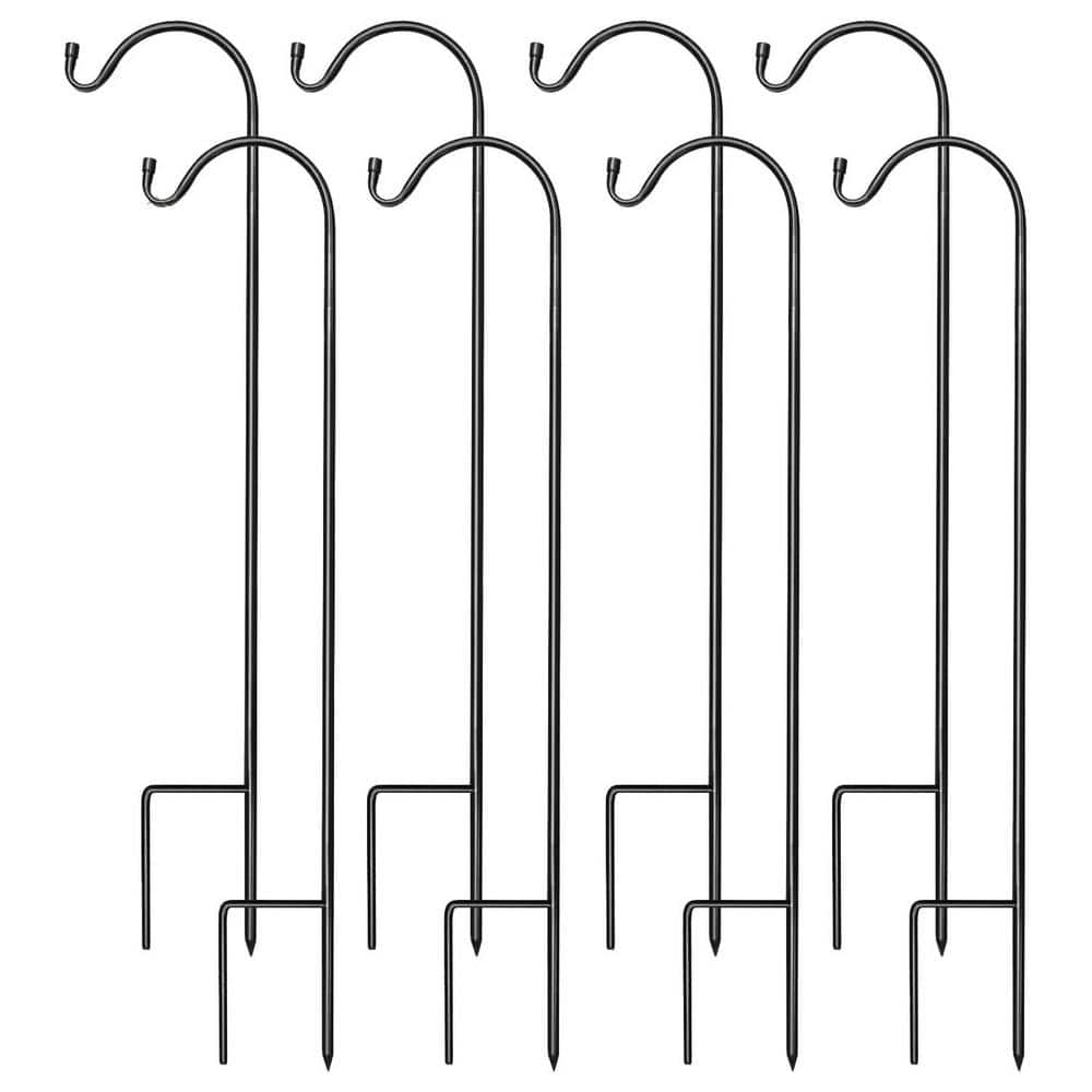 Shepherds Hooks Garden Planter Stakes for Bird Feeders Up to 6.5 Lbs. (8 P