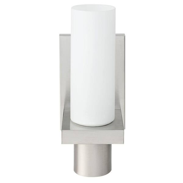Globe Electric Modern 2-Light Brushed Nickel Up/Down Vanity Light with White Shade