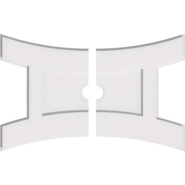 Ekena Millwork 26 in. W x 17-3/8 in. H x 2 in. ID x 1 in. P Haven Architectural Grade PVC Contemporary Ceiling Medallion (2-Piece)