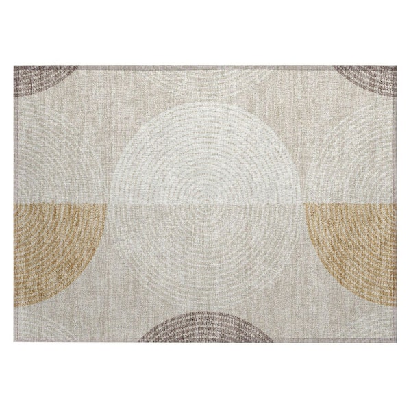 Chantille Machine Washable Indoor/Outdoor Abstract ACN2281 Beige 1 ft. 8 in. x 2 ft. 6 in. Accent Rug