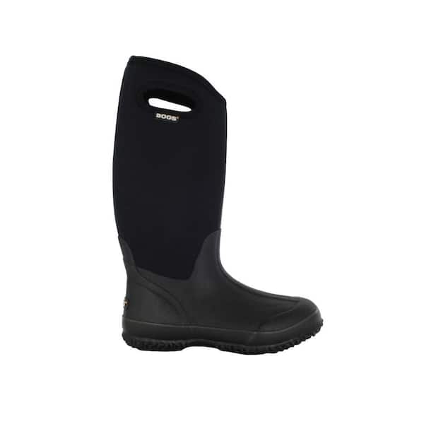 BOGS Classic High Women 13 in. Size 8 Black Rubber with Neoprene Handle Waterproof Boot