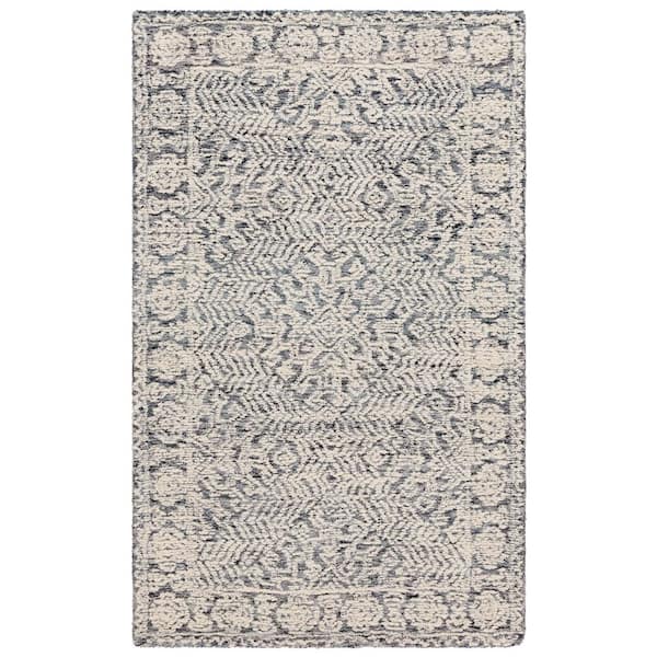 SAFAVIEH Textural 4 ft. x 6 ft. Sage/Ivory Diamond Border Area Rug