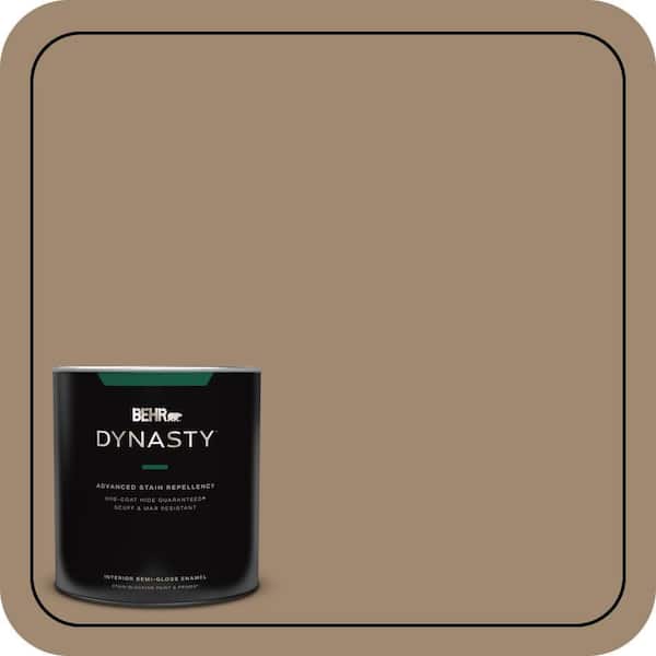 BEHR DYNASTY 1 qt. #700D-5 Toffee Crunch One-Coat Hide Semi-Gloss Enamel Interior Stain-Blocking Paint and Primer