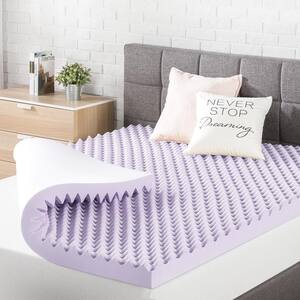 3 in. Queen Egg Crate Memory Foam Mattress Topper with Lavender Infusion
