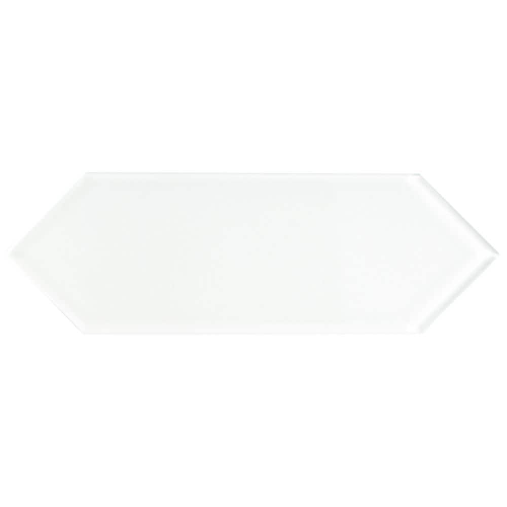White 3 in. x 9 in. Hexagon Glass Subway Tile Sample price history on PriceWatchPro