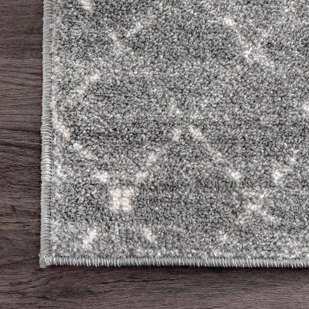 Dark Gray Moroccan Trellis Reversible Area Rug, 8' x 11'