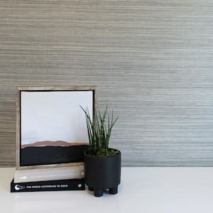 Sisal Light on Soot Authentic Textured Grasscloth Handwoven Wallpaper, 72 sq. ft.