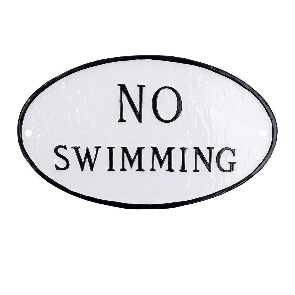 8.5 in. x 13 in. Standard Oval No Swimming Statement Plaque Sign - White/Black price history on PriceWatchPro