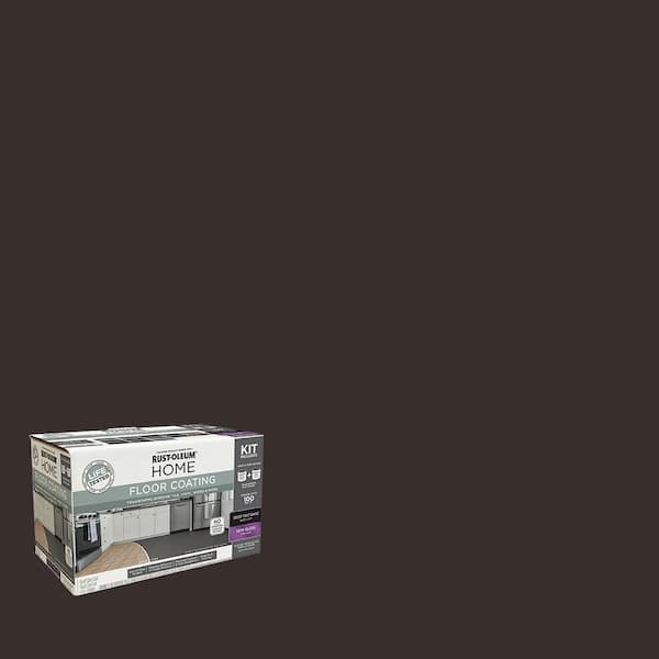 Rust-Oleum Home 1 qt. Chocolate Interior Floor Base Semi-Gloss Clear Coating Kit