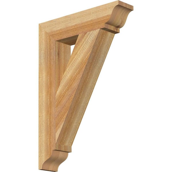 Ekena Millwork 4 in. x 26 in. x 18 in. Western Red Cedar Traditional Rough Sawn Bracket