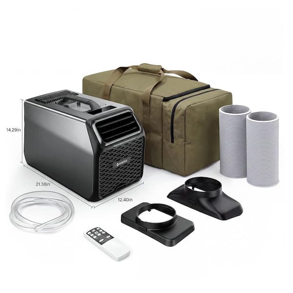 6,000 BTU Portable Air Conditioner 175 sq. ft. with Dehumidifier and Remote Control in Black for Camping Tent and RV