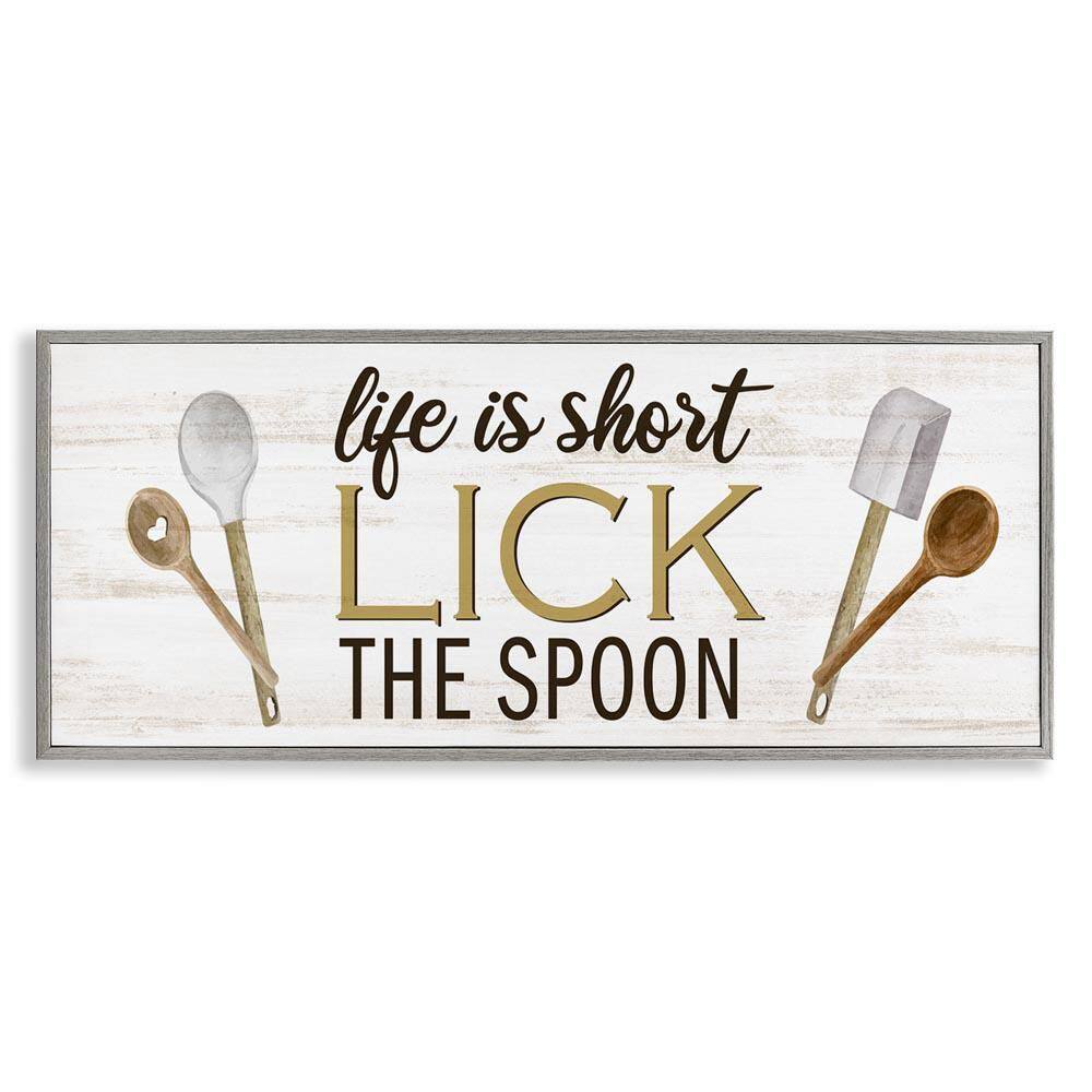Lick the Spoon Kitchen by Kim Allen Gray Framed Giclee Art Print Food 10 in. x 24 in. price history on PriceWatchPro