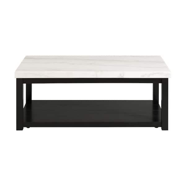 Picket House Furnishings Evie White Marble Rectangle 48 in. Coffee Table