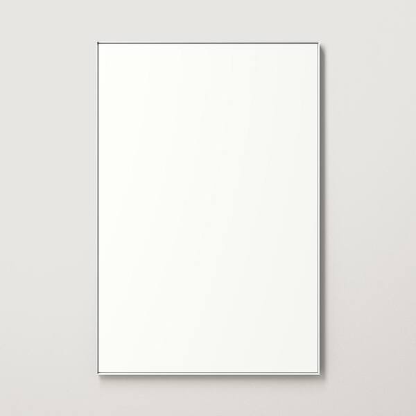 Better Bevel 30 In X 40 Metal Framed Rectangular Bathroom Vanity Mirror Silver 20006 The Home Depot Better Bevel 30 In X 40 Metal, White Bathroom Mirror 30 X 40