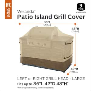 Veranda 86 in. L x 42 in. D x 48 in. H Head Island Grill Cover in Pebble