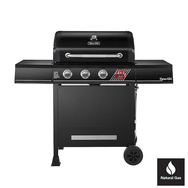 Dyna-Glo 4-Burner Natural Gas Grill in Matte Black with TriVantage Multi-Functional Cooking System