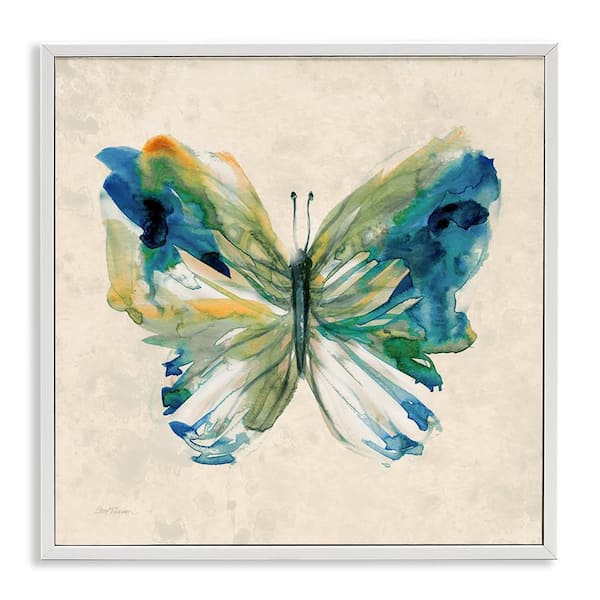 Stupell Industries Vivid Abstract Butterfly Wings by Carol Robinson White Framed Animal Giclee Art Print 17 in. x 17 in.
