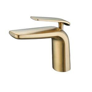 Sing Hole Bathroom Faucet Single Handle Sink Vessel Faucet in Brushed Gold?1-Pack?