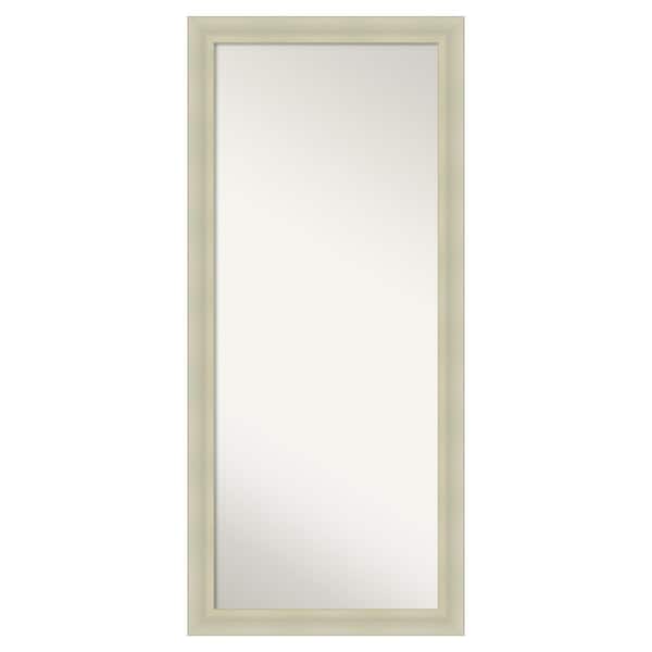 Oliver Warm Silver 29.25 in. W x 65.25 in. H Non-Beveled Modern Rectangle Wood Framed Full Length Floor Leaner Mirror