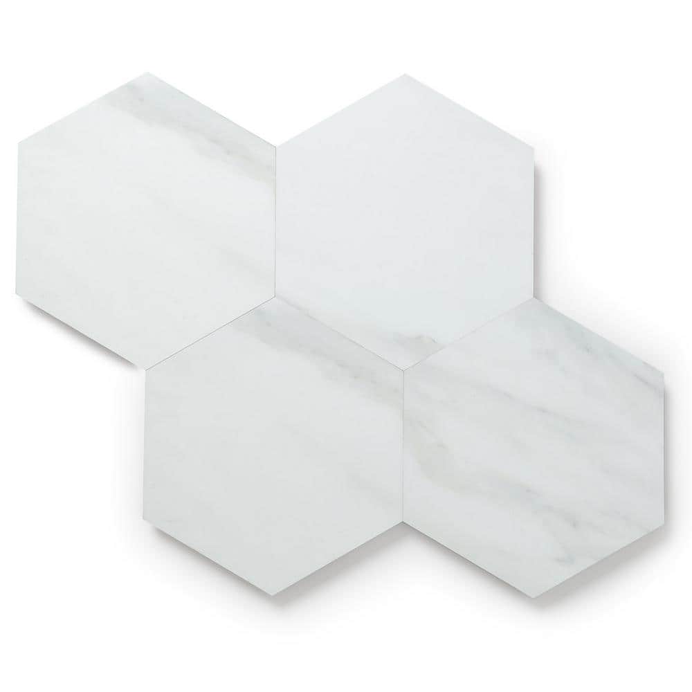 Light Gray Hexagon Vinyl Tile Flooring with Urethane Ceramic Protection