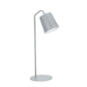23 in. Milky Grey Desk Lamp with Metal Lamp Shade