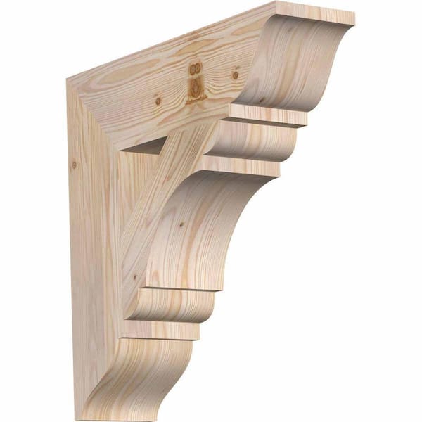 Ekena Millwork 5.5 in. x 22 in. x 22 in. Douglas Fir Olympic Traditional Smooth Bracket