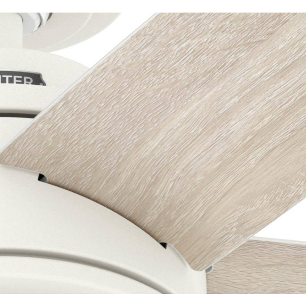 Margo 52" Textured White Ceiling Fan with Light Oak Blades and Remote