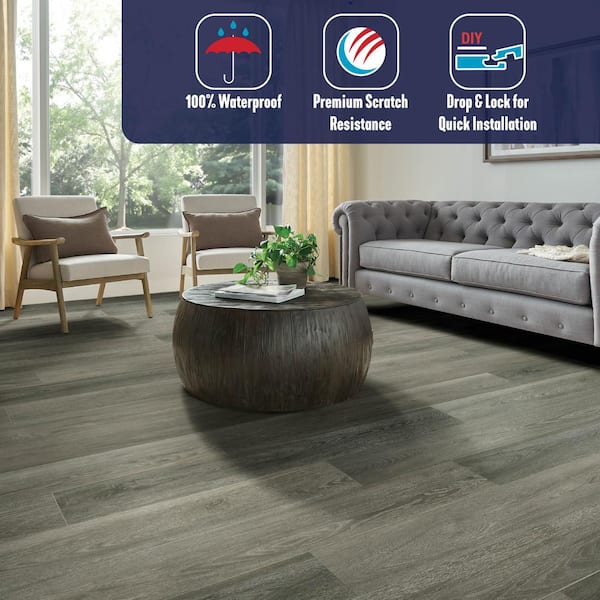 redefine Forest Eve 22 MIL 7 in. W x 48 in. L Waterproof Click Lock Vinyl Tile Flooring (23.64 sq. ft./ctn)