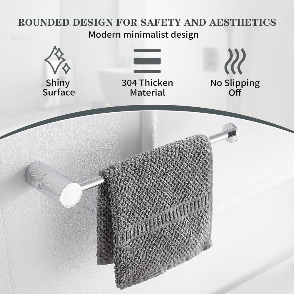 Stainless Steel 4-Piece Bathroom Hardware Set in Silver