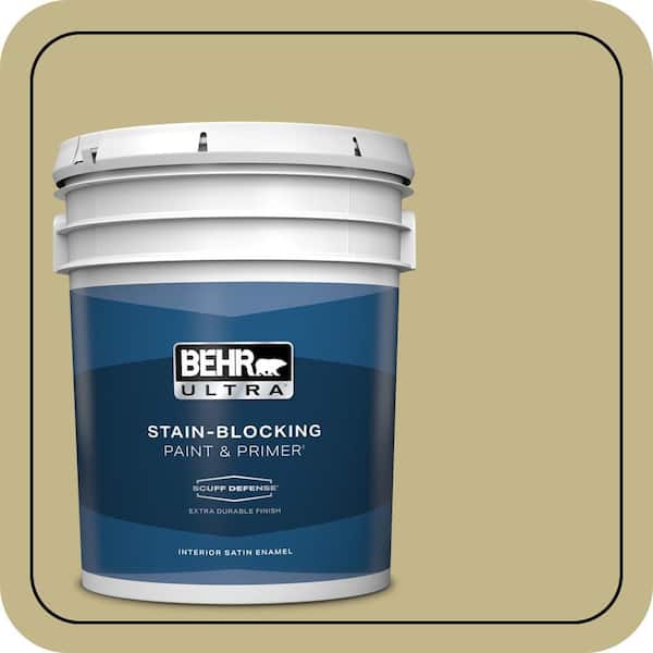 BEHR ULTRA 5 gal. #BIC-27 Modish Moss Extra Durable Satin Enamel Interior Paint & Primer