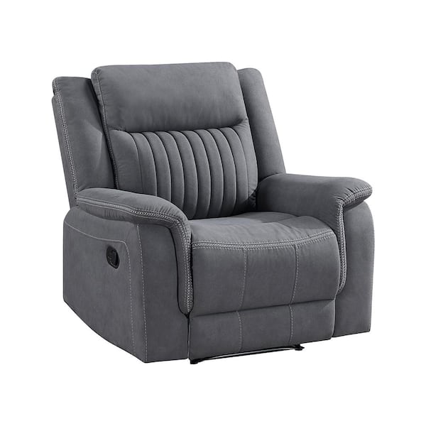 Lazzara Gabi Gray Microfiber Manual Recliner 9646GY-1 - The Home Depot