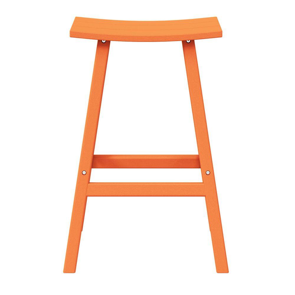 Laguna All-Weather HDPE Poly 29" Orange Outdoor Patio Bar Stool