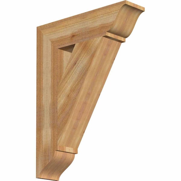 Ekena Millwork 6 in. x 32 in. x 24 in. Western Red Cedar Traditional Rough Sawn Bracket