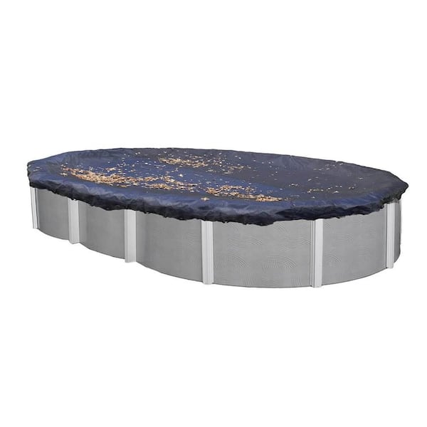 Swimline 18 ft. x 33 ft. Oval Blue Above Ground Heavy Winter Swimming Pool Cover