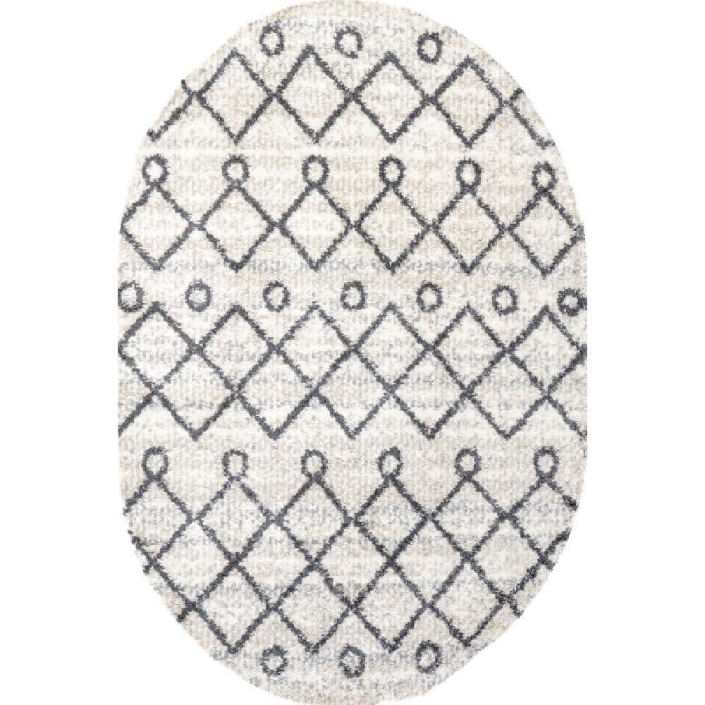 Transitional Kristi Shag 4 ft. x 6 ft. Grey Oval Rug price history on PriceWatchPro