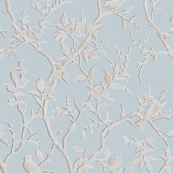 Laos Trail Aqua Wallpaper Sample